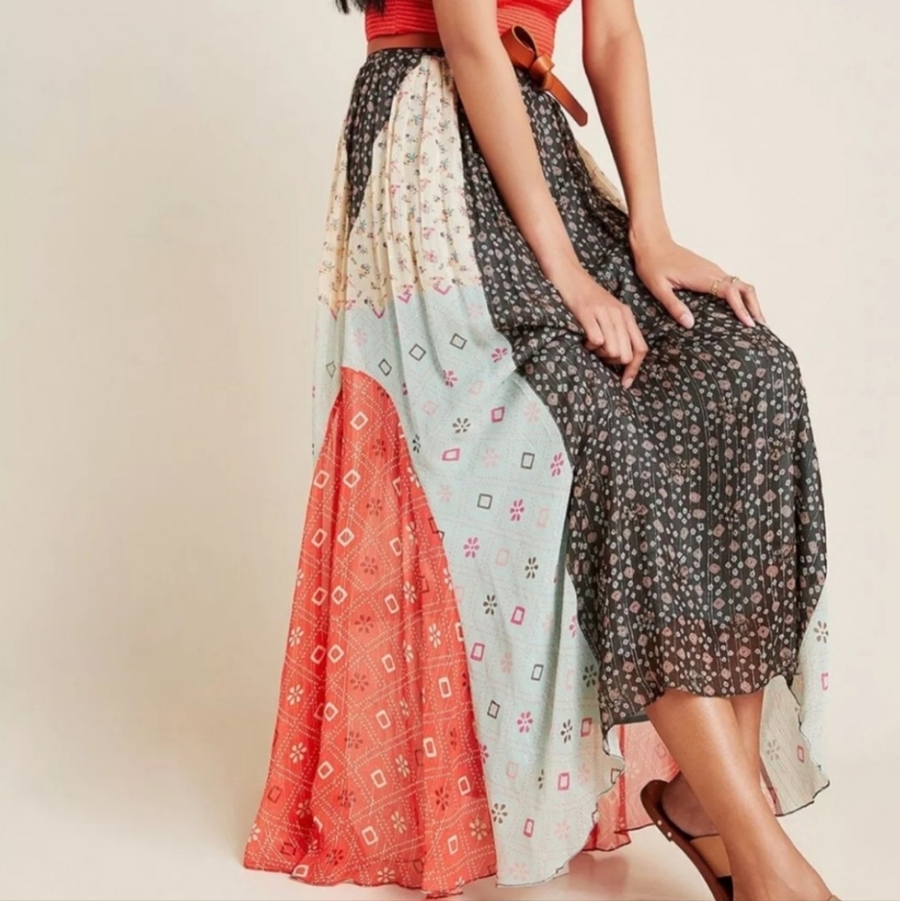 NWT Margot Pleated Maxi Skirt Anthropologie - Verb by Pallavi Singhee